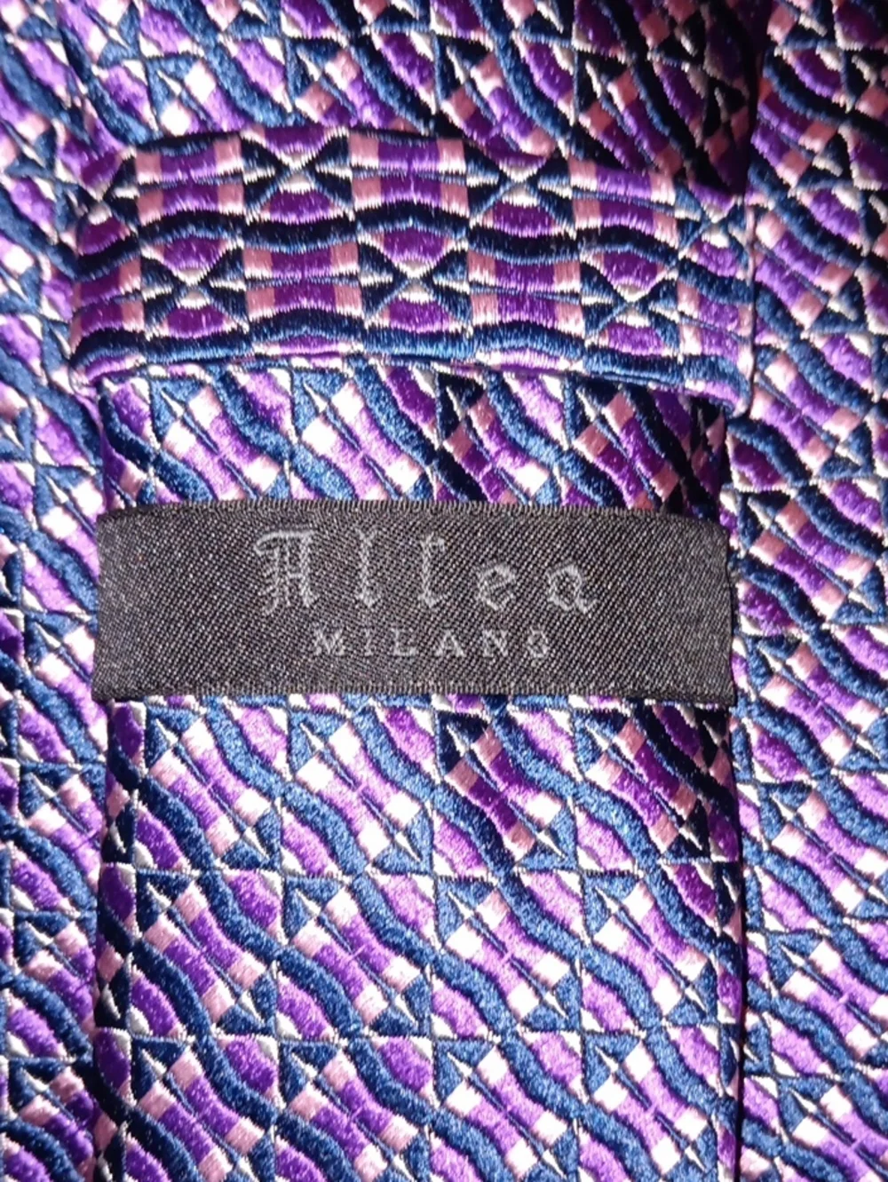 Altea Purple Geometric Silk Tie